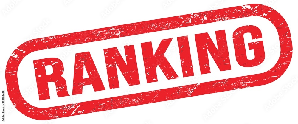 RANKING, text written on red stamp sign.