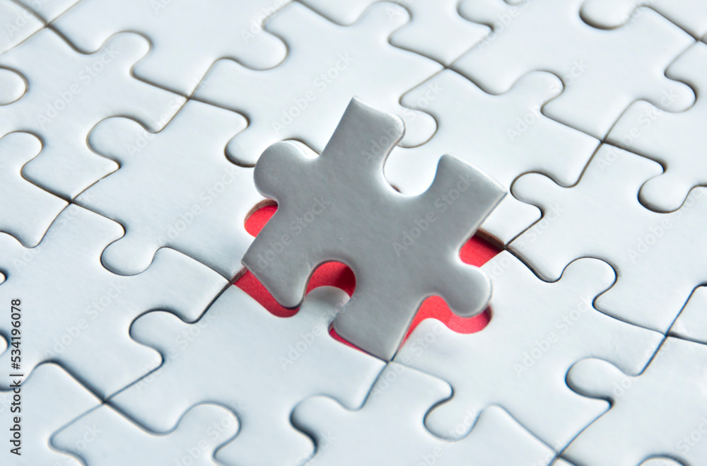 Copy space of white jigsaw puzzle. Text and ideas concept Copy space of white jigsaw puzzle. Text and ideas concept