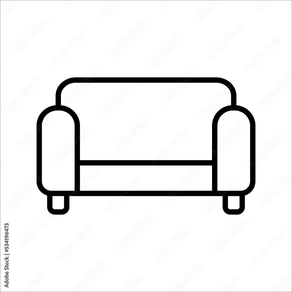 Sofa, linear style sign for mobile concept and web design. Symbol, logo illustration. Pixel perfect vector graphics Sofa, linear style sign for mobile concept and web design. Symbol, logo illustration. Pixel perfect vector graphics