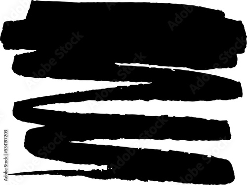 Hand drawn black grunge ink banner