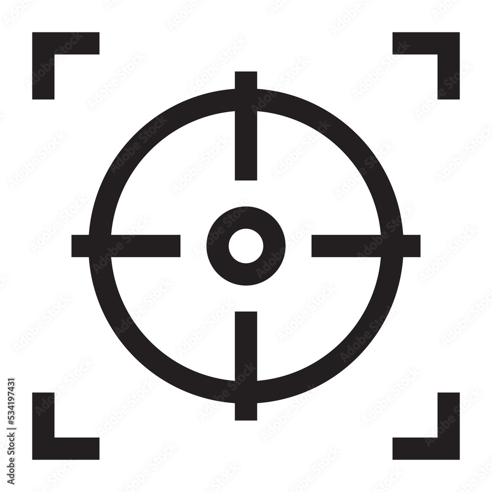 Marketing Target icon. Successful shot in the darts target illustration Marketing Target icon. Successful shot in the darts target illustration