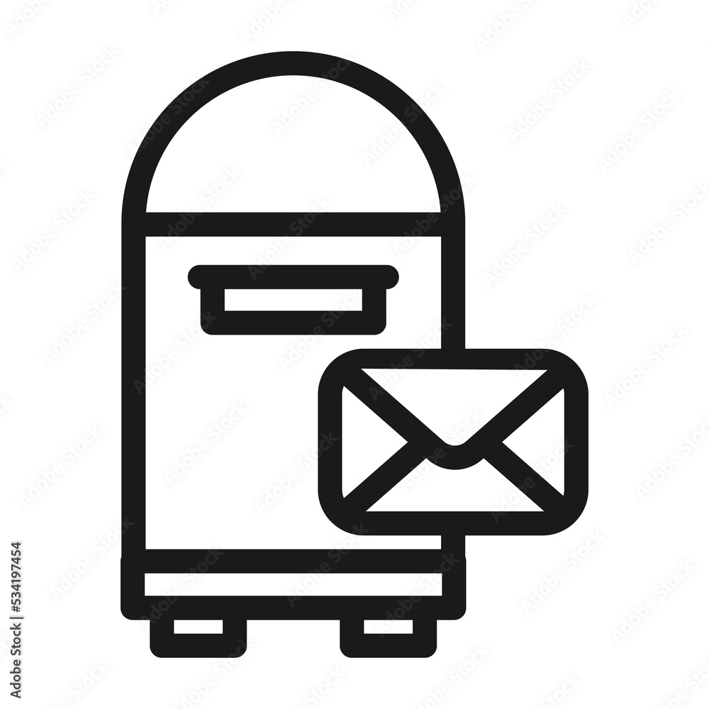 Post Box or Letter Box icon. Mailbox line illustration Post Box or Letter Box icon. Mailbox line illustration