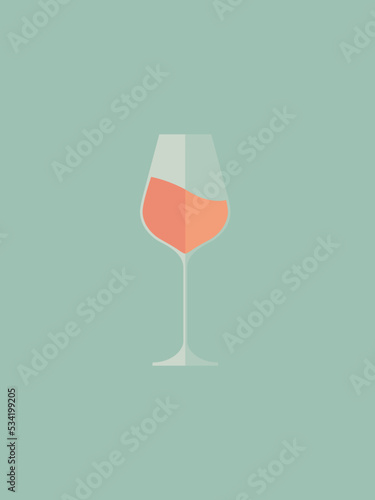 Illustration vectorielle de verre à vin - Vin rosé photo