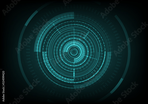 Abstract geometric circle design technology background.