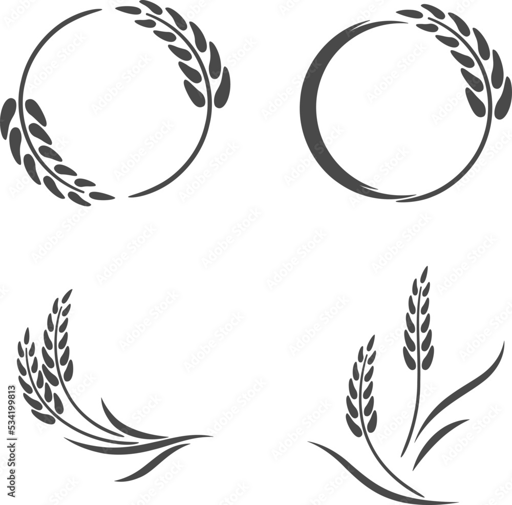 vector icon of wheat ears in circle