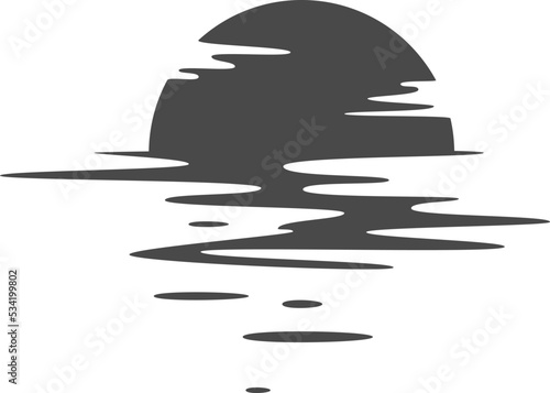 vector sunset or sunrise icon