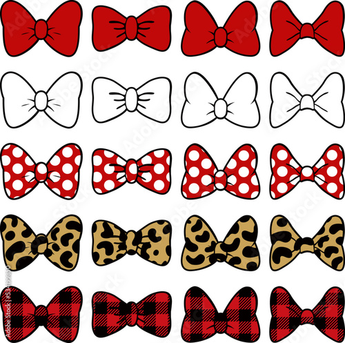 vector  ribbon bow cartoon set
