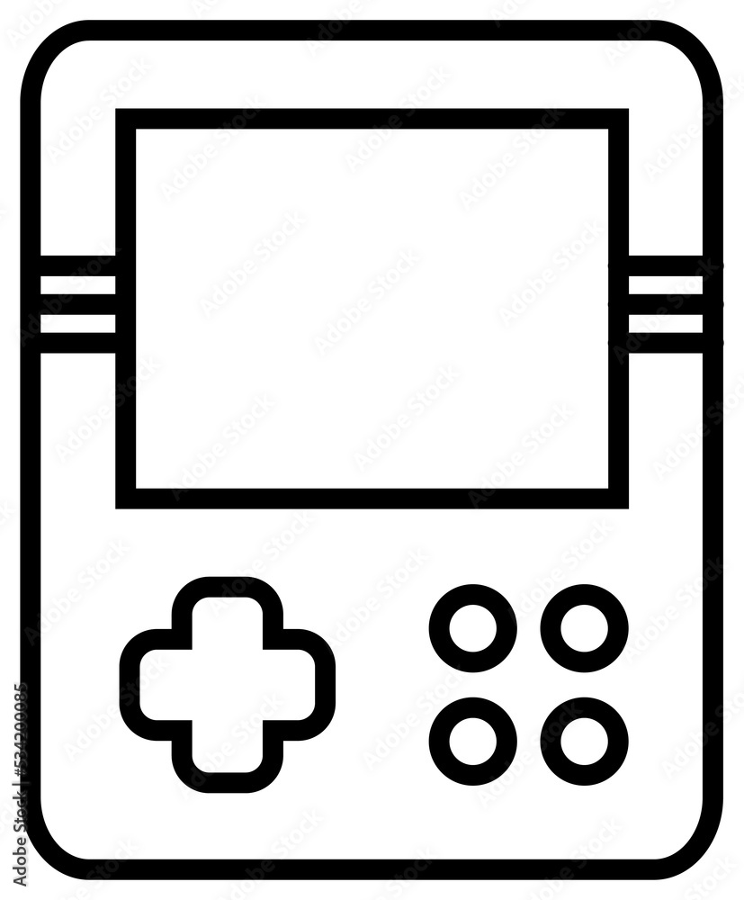 Line art, black thin outline illustration game gadget. PNG with transparent background. Line art, black thin outline illustration game gadget. PNG with transparent background.