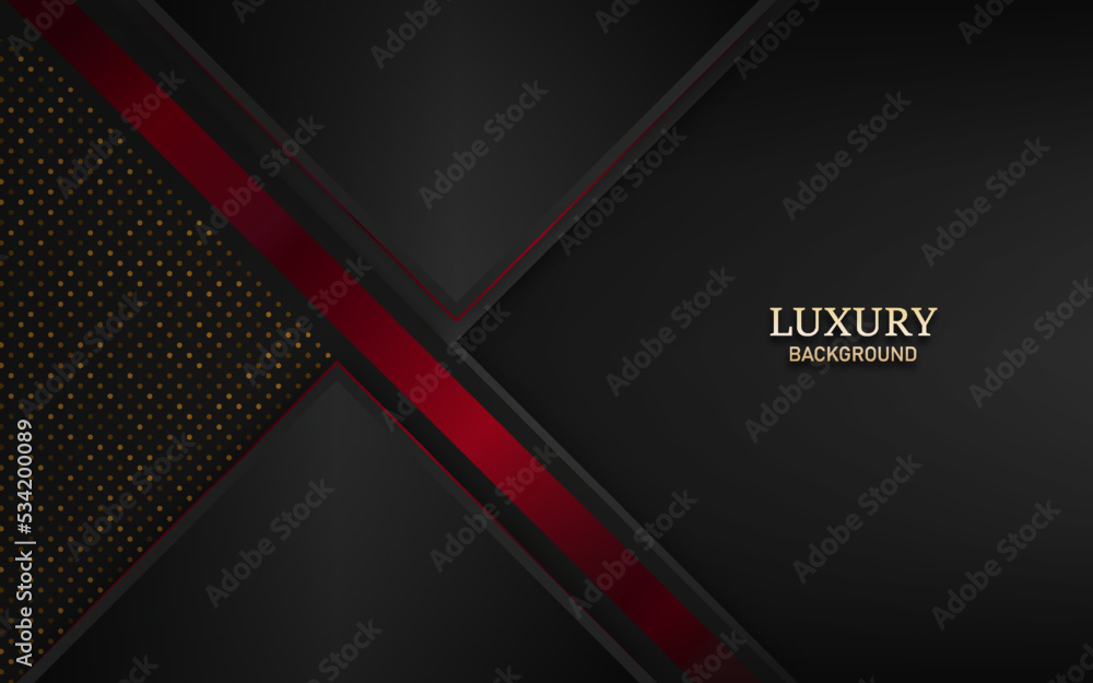 Abstract luxury black geometric and red line with glitter effect on dark background Abstract luxury black geometric and red line with glitter effect on dark background