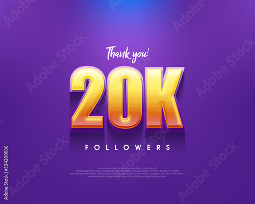 Simple and clean thank you design for 20K followers.