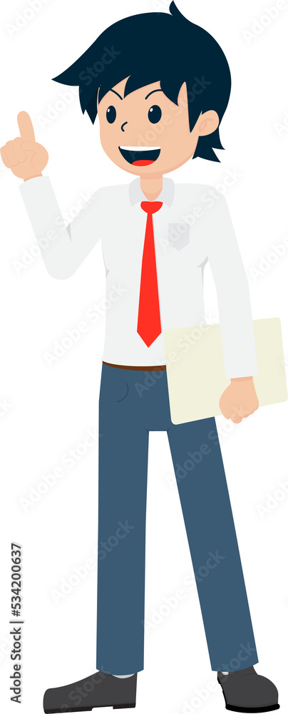 Salary Man Business Isolated Person People Cartoon Character Flat illustration Png #89