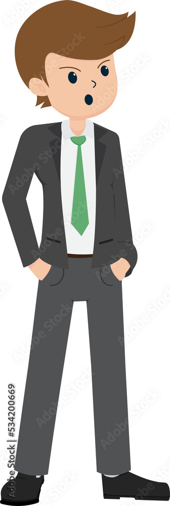 Salary Man Business Isolated Person People Cartoon Character Flat illustration Png #94