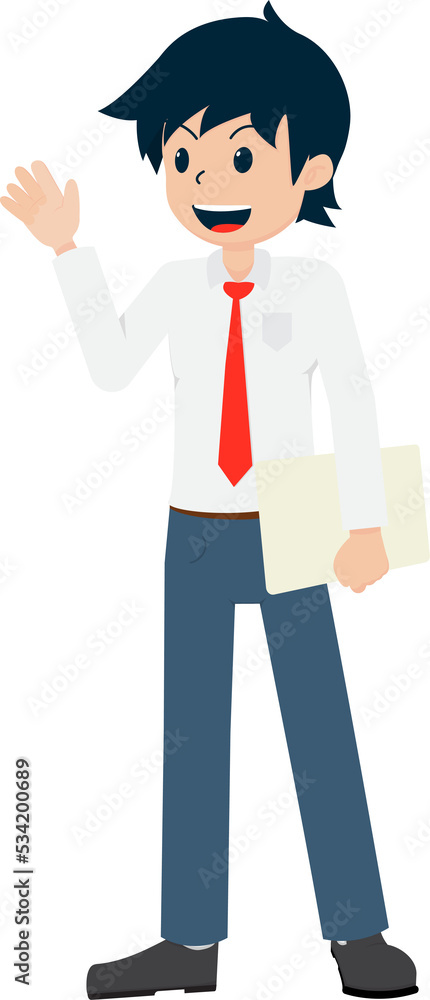 Salary Man Business Isolated Person People Cartoon Character Flat illustration Png #96