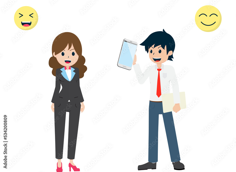 Salary Man are Presenting good products to interested customers Salary Man are Presenting good products to interested customers