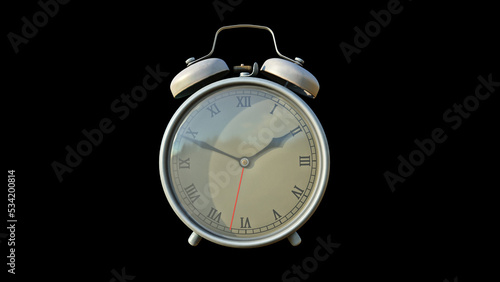 Close-up 3d roman numeral clock.