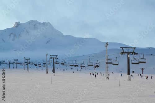 snow covered mountains