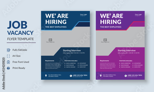Job Vacancy Flyer Template, Job Recruitment Flyer, We are Hiring Job Flyer Template