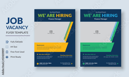 Job Vacancy Flyer Template, Job Recruitment Flyer, We are Hiring Job Flyer Template