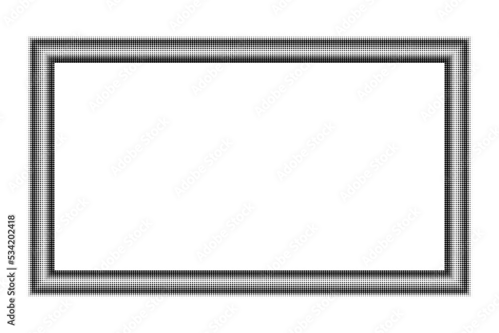 Black abstract frame isolated on white background. Design element with place for text. Texture in pop art style. Digitally generated image. Vector illustration, EPS 10. Black abstract frame isolated on white background. Design element with place for text. Texture in pop art style. Digitally generated image. Vector illustration, EPS 10.