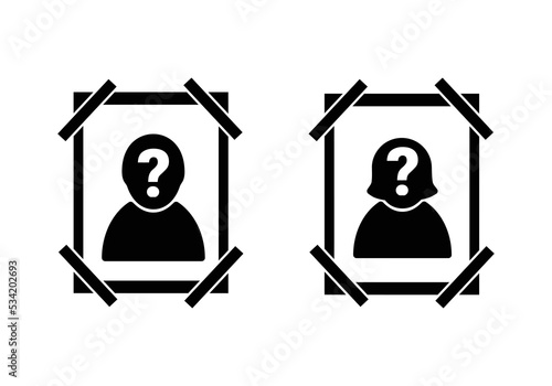 Separated people icon set. Search for missing. Man and woman avtar Vector icon isolated on white background. photo