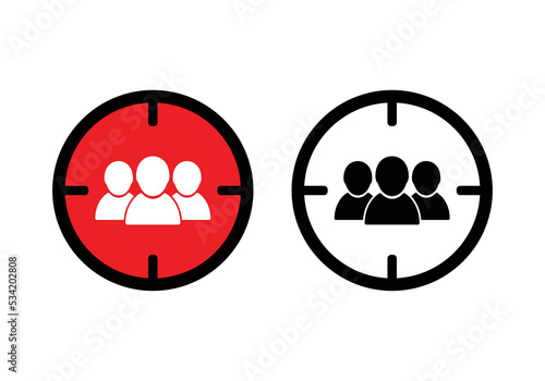 Target with audience icon. human resources concept. target market and audience vector illustration. 