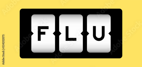 Black color in word flu on slot banner with yellow color background