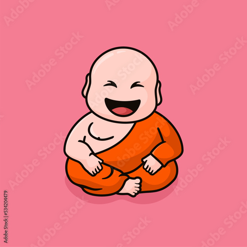 Laughing buddha Mascot Logo