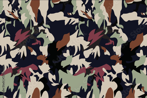 Animal Camouflage Seamless Vector Pattern Design For Fashion garments. 