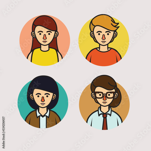 Fierce Females: Captivating Female Cartoon Avatars. Suitable for logo and mascot