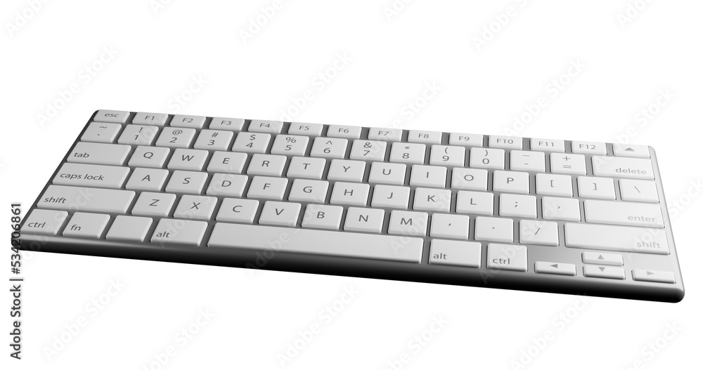 computer keyboard isolated on white