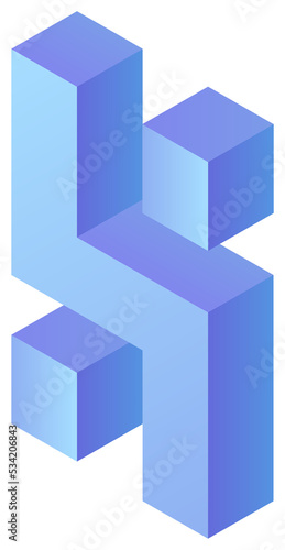 3D geometric shape, geometric design element. PNG with transparent background