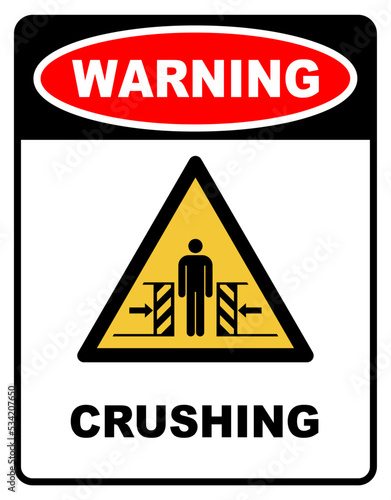 crushing safety sign