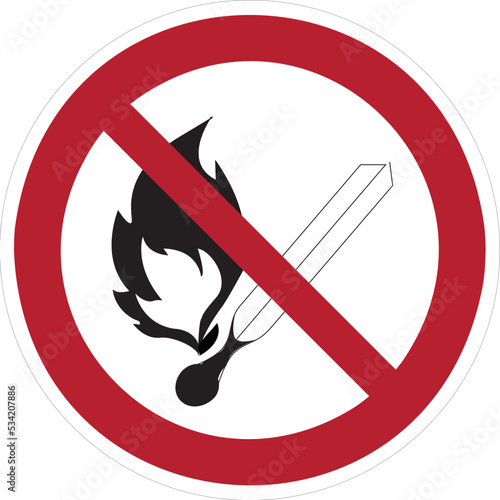 no open flame safety sign