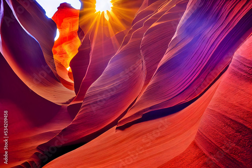 Canvastavla Beautiful view of the Antelope Canyon sandstone formations in Arizona, the USA