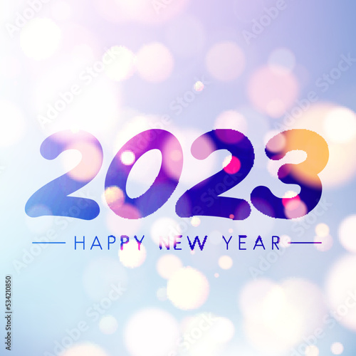 2023 happy new year sign on sweaty grass.