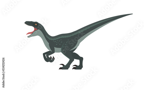 Vector growling velociraptor