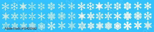 Collection of snowflakes set vector icon