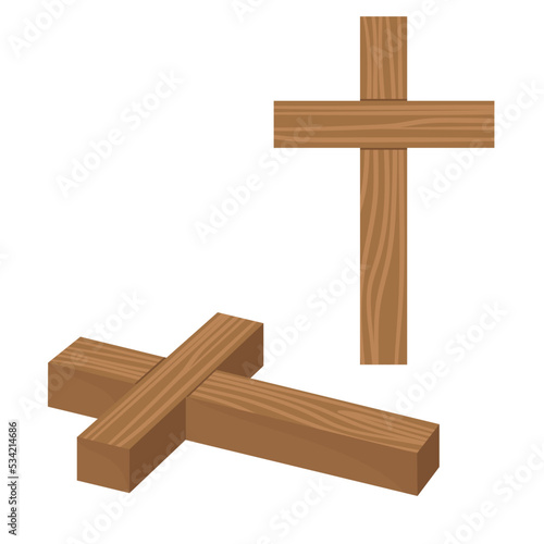 Set of Christian Cross isometric. Church cross isolated lay. Abstract religion vector symbol.