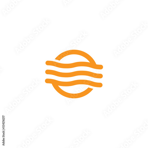 circle sun waves symbol stripes logo vector