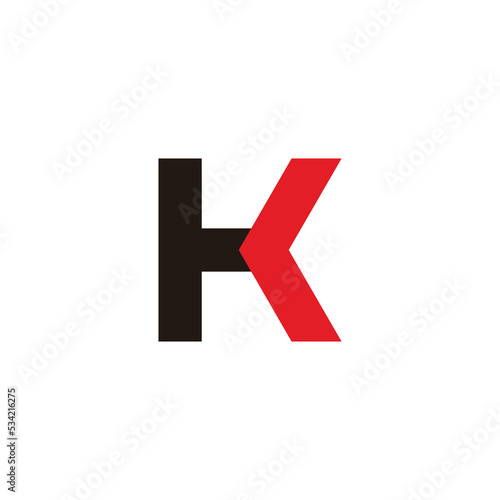 letter hk arrow colorful simple logo vector