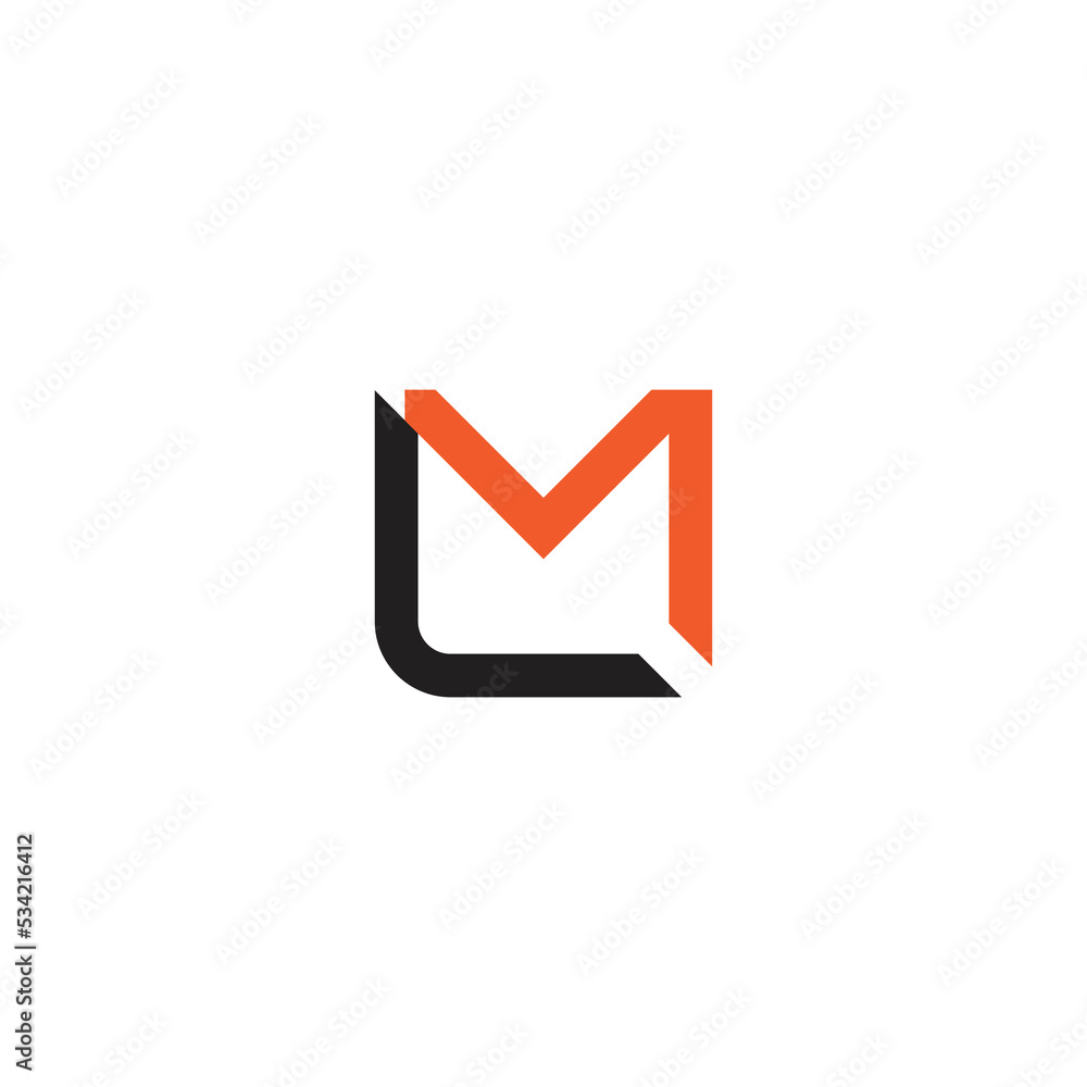 letter lm simple colorful geometric line square logo vector letter lm simple colorful geometric line square logo vector