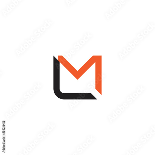 letter lm simple colorful geometric line square logo vector