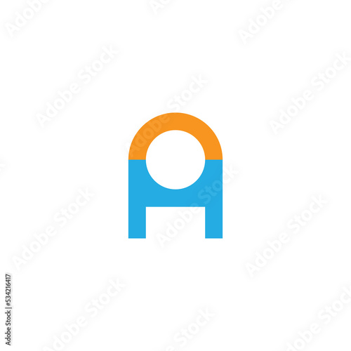 letter oh colorful simple colorful fun logo vector