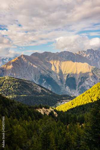 Beautiful mountain view of Val D'Aosta countryside
