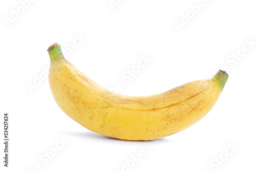 Ripe banana fruit isolated on white background, Organic fruit, Healthy fruit