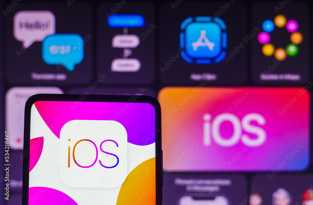 Ios System Look September 29, 2022, Brazil. In this photo illustration, the logo of ...