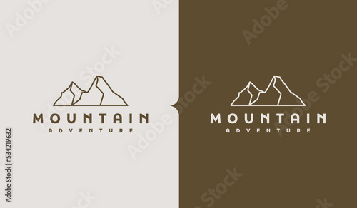 Rocky Mountain Pine Tree Mountain Hilltop Nature Landscape. Universal creative premium symbol. Vector sign icon logo template. Vector illustration