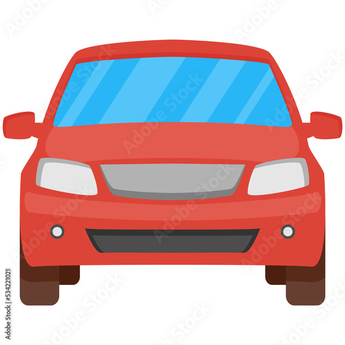 Passenger car vector icon illustration front view