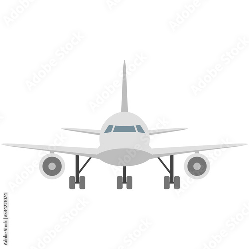 Plane vector icon travel airplane front view illustration