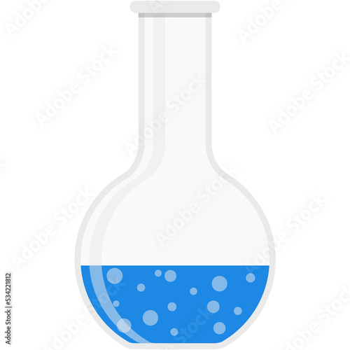 Science round bottom flask lab beaker vector icon